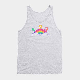 Rainbow brite with number gift for kids Tank Top